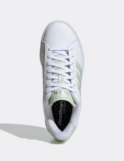 ADIDAS Grand Court 2.0 Shoes - Cloud White/Linen Green/Matte Silver -The Sports Edit Store adidas grand court 2 0 shoes white green silver ih7343 8