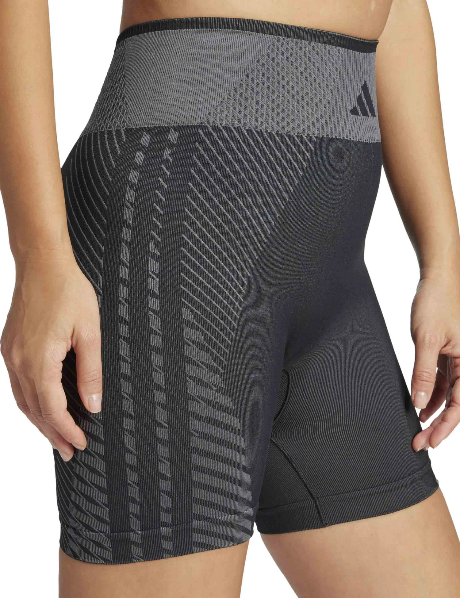 ADIDAS Knitted Training 5" Leggings - Black/Grey Six 5 ADIDAS Knitted Training 5" Leggings - Black/Grey Six - Image 3