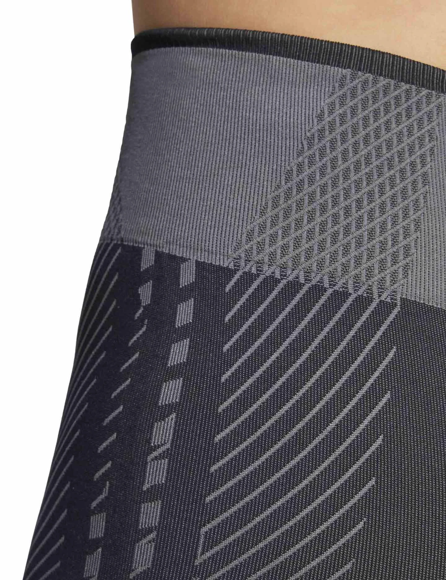 ADIDAS Knitted Training 5" Leggings - Black/Grey Six 6 ADIDAS Knitted Training 5" Leggings - Black/Grey Six - Image 4