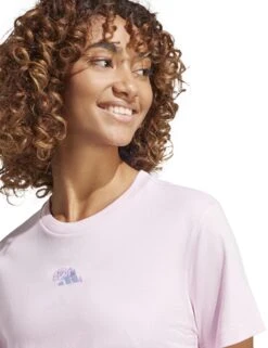 ADIDAS Lounge Mini Graphic T-Shirt - Clear Pink -The Sports Edit Store adidas lounge mini graphic t shirt pink jn8262 3