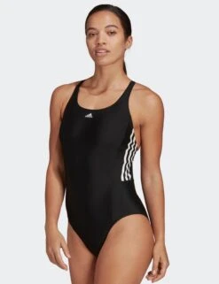 ADIDAS Mid 3-Stripes Swimsuit - Black/White