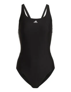 ADIDAS Mid 3-Stripes Swimsuit - Black/White -The Sports Edit Store adidas mid 3 stripes swimsuit black white HA5993 2