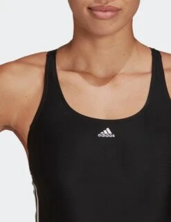 ADIDAS Mid 3-Stripes Swimsuit - Black/White -The Sports Edit Store adidas mid 3 stripes swimsuit black white HA5993 5