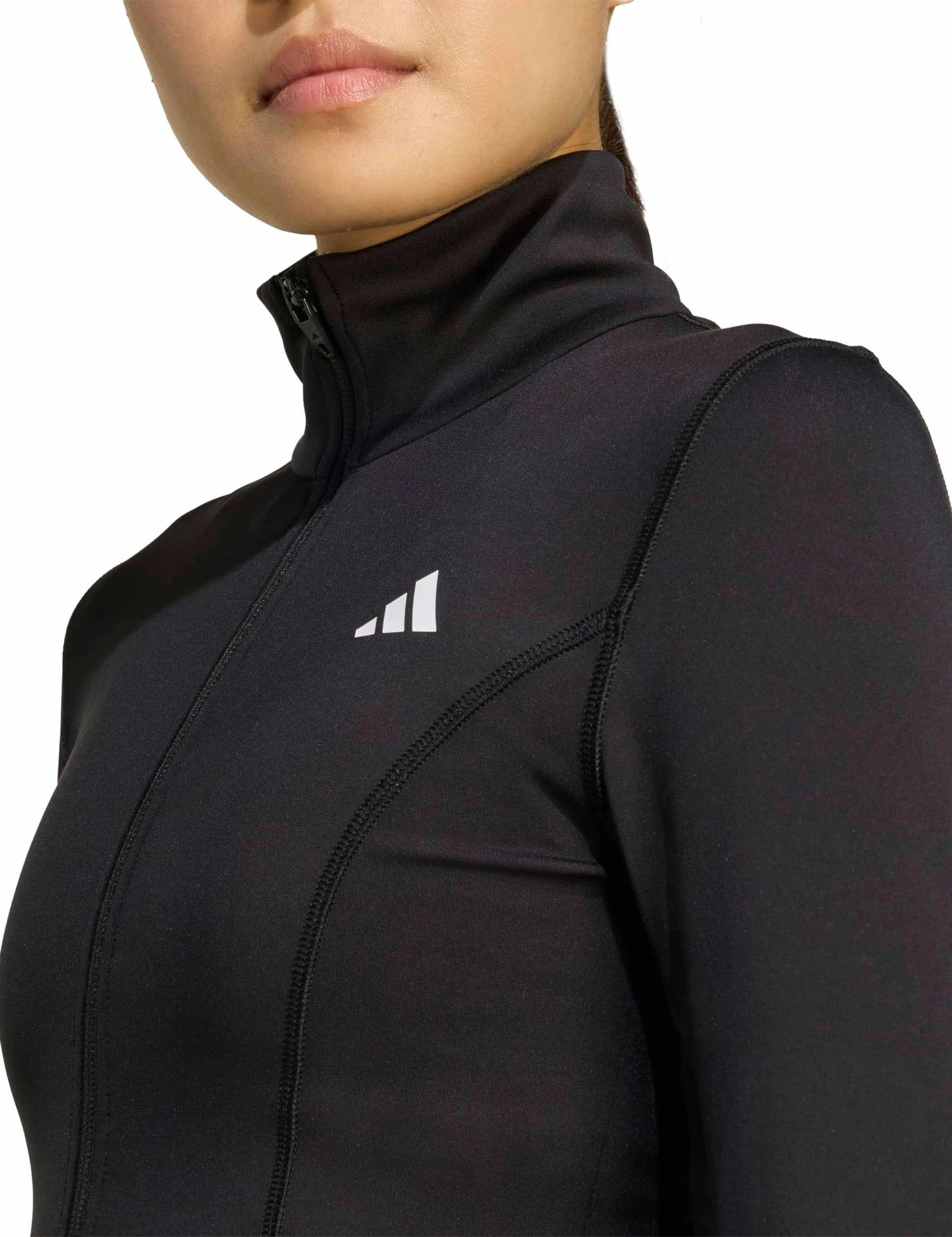 ADIDAS Optime Essentials Full-Zip Jacket - Black 5 ADIDAS Optime Essentials Full-Zip Jacket - Black - Image 3