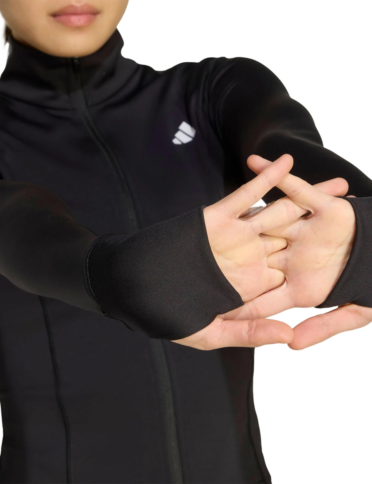 ADIDAS Optime Essentials Full-Zip Jacket - Black 6 ADIDAS Optime Essentials Full-Zip Jacket - Black - Image 4