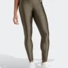 ADIDAS Optime Essentials Shine 7/8 Leggings - Shadow Olive -The Sports Edit Store adidas optime essentials shine 7 8 leggings olive ix4984 1