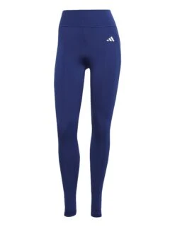 ADIDAS Optime Essentials Stash Pocket Full-Length Leggings - Dark Blue/White -The Sports Edit Store adidas optime essentials stash pocket full length leggings blue white ji5514 8