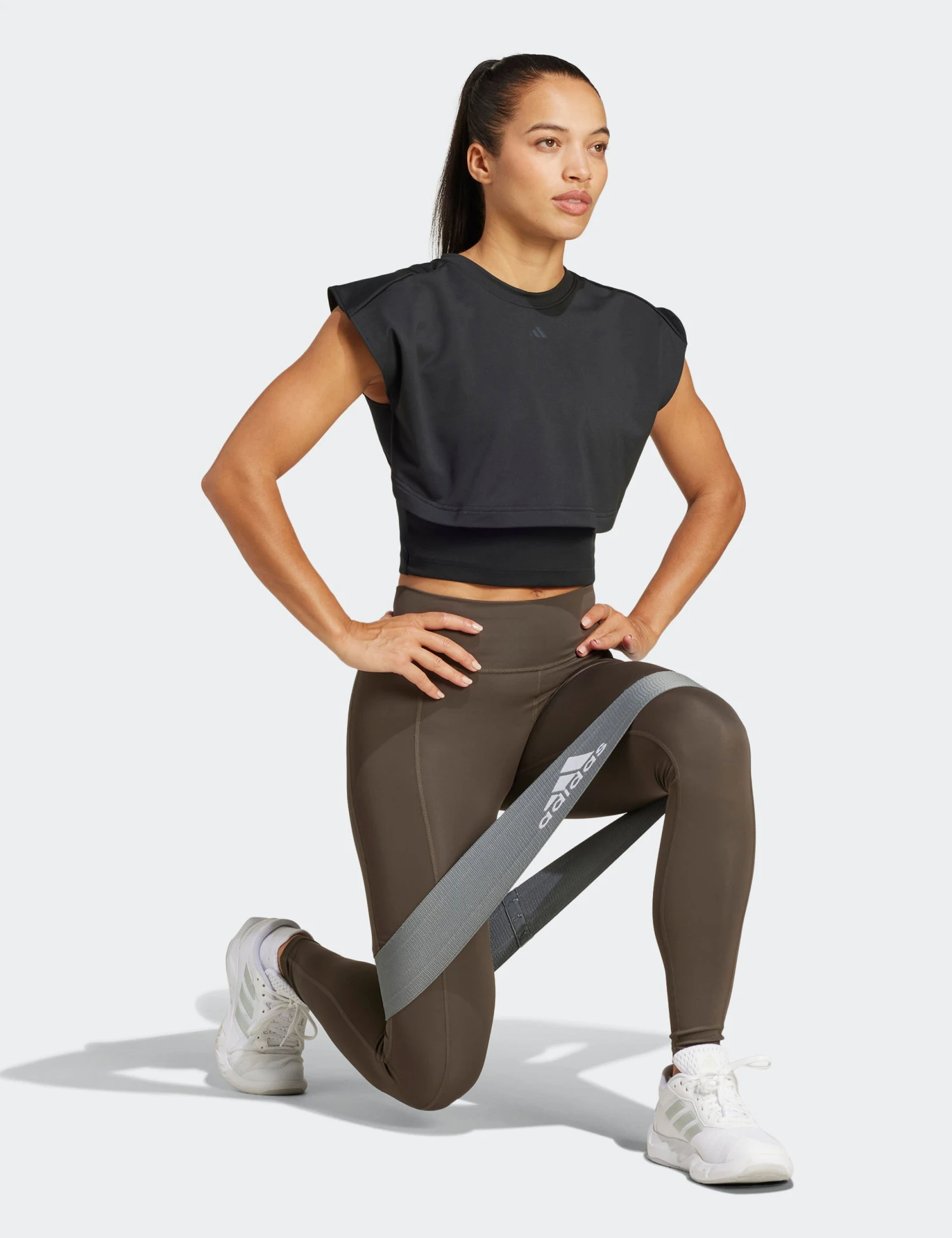 ADIDAS Optime Full-Length Leggings - Shadow Olive 7 ADIDAS Optime Full-Length Leggings - Shadow Olive - Image 5