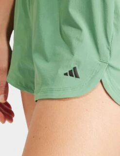 ADIDAS Pacer Stretch-Woven Zipper Pocket Lux Shorts - Preloved Green -The Sports Edit Store adidas pacer stretch woven zipper pocket lux shorts preloved green iv5219 3