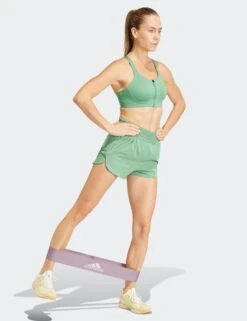 ADIDAS Pacer Stretch-Woven Zipper Pocket Lux Shorts - Preloved Green -The Sports Edit Store adidas pacer stretch woven zipper pocket lux shorts preloved green iv5219 5