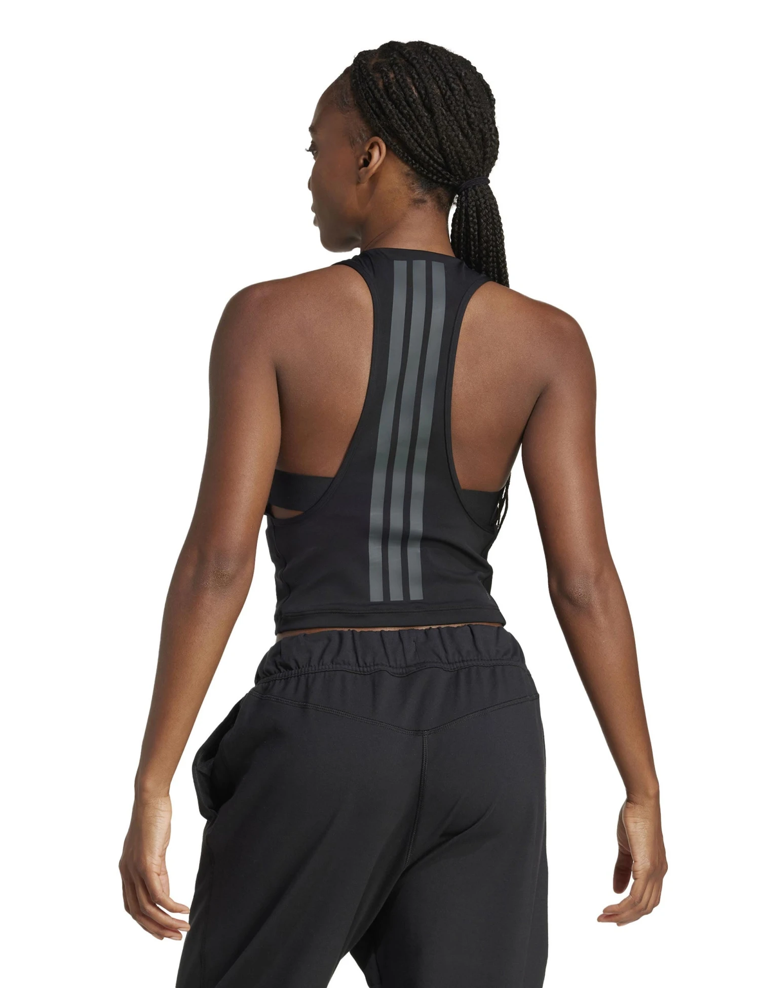 ADIDAS Power 3-Stripes Racerback Bra Tank Top - Black 4 ADIDAS Power 3-Stripes Racerback Bra Tank Top - Black - Image 2