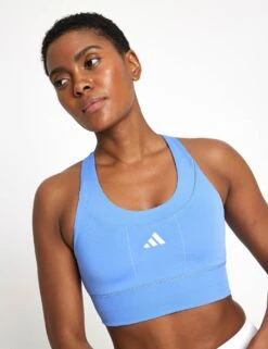 ADIDAS Run Pocket Medium Support Bra - Blue Fusion