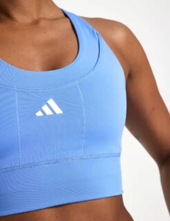 ADIDAS Run Pocket Medium Support Bra - Blue Fusion -The Sports Edit Store adidas run pocket medium support bra blue jv9760 3