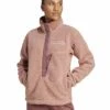 ADIDAS Terrex Xploric High Pile Fleece Pullover Sweatshirt - Warm Clay -The Sports Edit Store adidas terrex xploric high pile fleece pullover sweatshirt clay jf9065 1