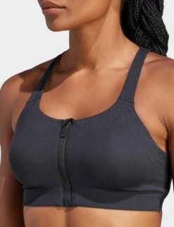 ADIDAS TLRD Impact Luxe High-Support Zip Bra - Black -The Sports Edit Store adidas tlrd impact luxe high support zip bra black 1 il2911 5
