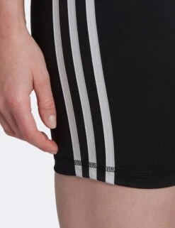 ADIDAS Training Essentials 3-Stripes High Waisted Short Leggings - Black -The Sports Edit Store adidas training essentials 3 stripes hw short leggings black hk9964 3