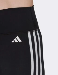 ADIDAS Training Essentials 3-Stripes High Waisted Short Leggings - Black -The Sports Edit Store adidas training essentials 3 stripes hw short leggings black hk9964 4