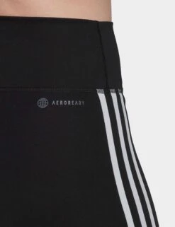 ADIDAS Training Essentials 3-Stripes High Waisted Short Leggings - Black -The Sports Edit Store adidas training essentials 3 stripes hw short leggings black hk9964 5