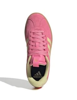 ADIDAS VL Court 3.0 Shoes - Pink Fusion/Powder Yellow/Gold Metallic -The Sports Edit Store adidas vl court 3 0 shoes pink yellow gold jr8647 5