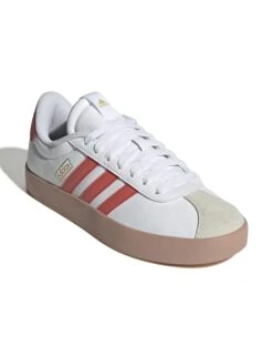 ADIDAS VL Court 3.0 Shoes - Cloud White/Preloved Scarlet/Gold Metallic -The Sports Edit Store adidas vl court 3 0 shoes white scarlet gold jp5346 6
