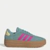 ADIDAS VL Court Bold Shoes - Powder Teal/Shock Pink/Powder Yellow -The Sports Edit Store adidas vl court bold shoes teal pink yellow jq5634 1