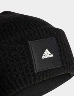 ADIDAS Wide Cuff Beanie - Black 8 ADIDAS Wide Cuff Beanie - Black -The Sports Edit Store adidas wide cuff beanie black ib2650 3