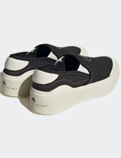 Court Slip-On Shoes - Core Black/Off White/Cloud White -The Sports Edit Store adidas x stella mccartney court slip on shoes black white hp2772 4
