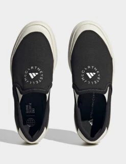 Court Slip-On Shoes - Core Black/Off White/Cloud White -The Sports Edit Store adidas x stella mccartney court slip on shoes black white hp2772 8