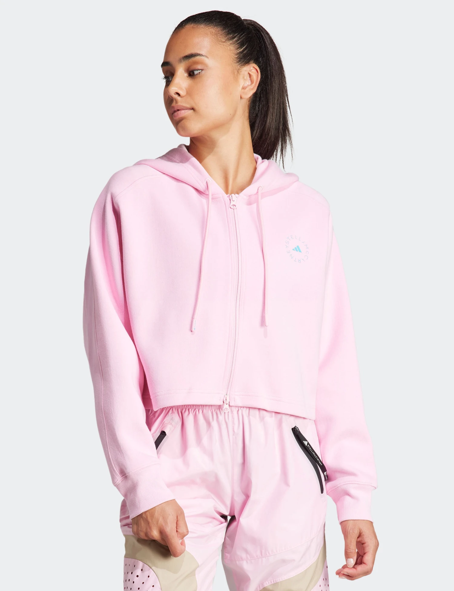 Cropped Hoodie - True Pink 3 Cropped Hoodie - True Pink
