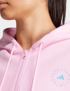 Cropped Hoodie - True Pink 12 Cropped Hoodie - True Pink -The Sports Edit Store adidas x stella mccartney cropped hoodie true pink it2538 4