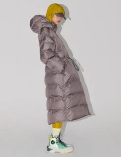 Long Padded Jacket - Brown