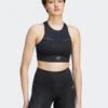 Training Crop Top - Black 1 Training Crop Top - Black -The Sports Edit Store adidas x stella mccartney training crop top black IB5528 1