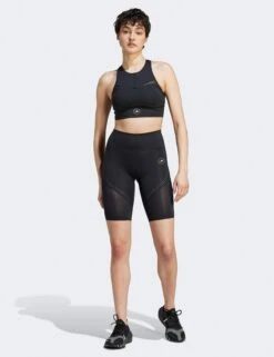 Training Crop Top - Black -The Sports Edit Store adidas x stella mccartney training crop top black IB5528 5