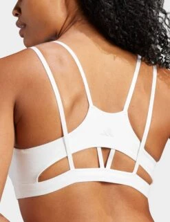 ADIDAS Yoga Studio Luxe Light-Support Bra - White -The Sports Edit Store adidas yoga studio luxe light support bra white ij5762 4