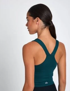 Airbrush Real Bra Tank - Midnight Green -The Sports Edit Store alo Airbrush Real Bra Tank Midnight Green W9587RXS 0013