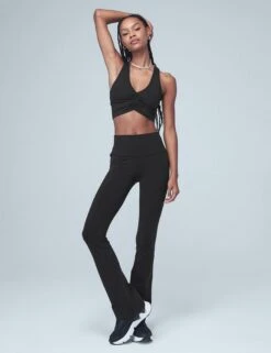 Airbrush High Waisted Bootcut Legging - Black 11 Airbrush High Waisted Bootcut Legging - Black -The Sports Edit Store alo yoga airbrush high waist bootcut legging black W51118R 5