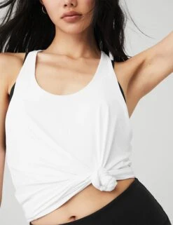 Don't Get It Twisted Tank - White -The Sports Edit Store alo yoga dont get it twisted tank white W2709R 3