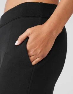 High Waisted Free Time Straight Leg Sweatpant - Black 9 High Waisted Free Time Straight Leg Sweatpant - Black -The Sports Edit Store alo yoga hw free time straight leg sweatpant black W51203R 3