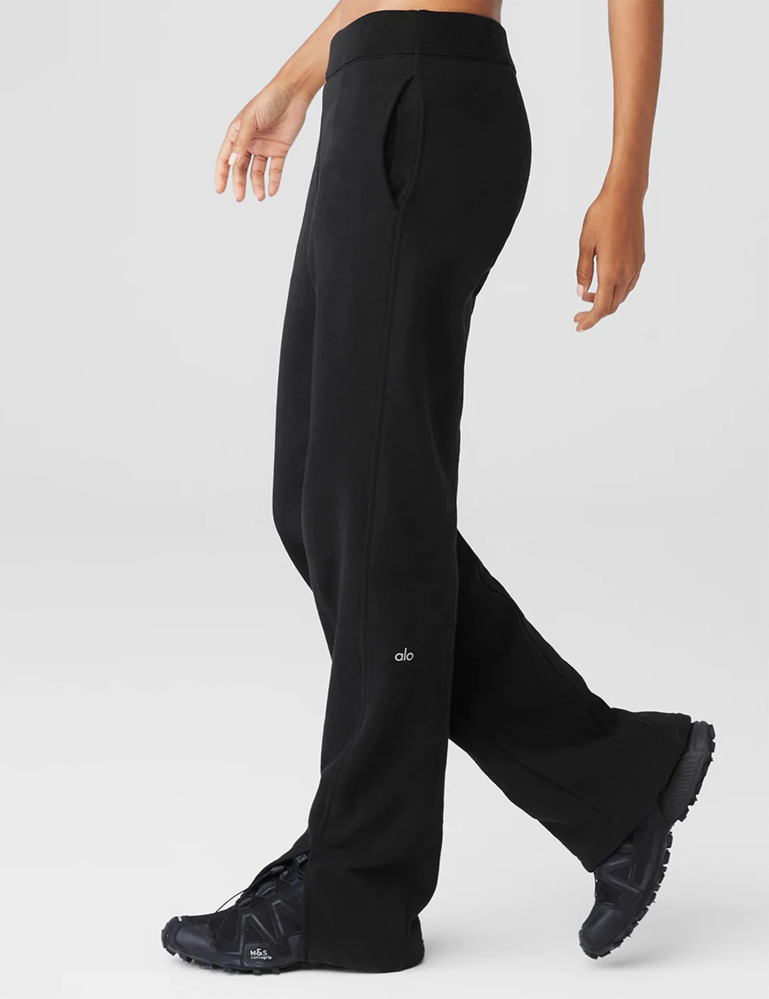 High Waisted Free Time Straight Leg Sweatpant - Black 4 High Waisted Free Time Straight Leg Sweatpant - Black - Image 2