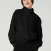 Micro Sherpa Solstice Coverup - Black -The Sports Edit Store alo yoga micro sherpa solstice coverup black W3612R 1