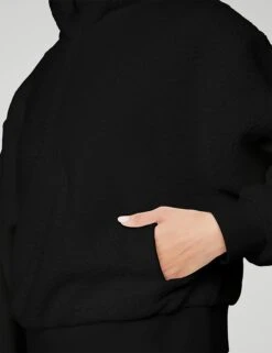 Micro Sherpa Solstice Coverup - Black -The Sports Edit Store alo yoga micro sherpa solstice coverup black W3612R 3