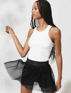 Ribbed Aspire Full Length Tank - White -The Sports Edit Store alo yoga ribbed aspire full length tank white W9477R 2