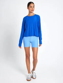 Beyond Yoga Featherweight Daydreamer Pullover - Court Blue Heather -The Sports Edit Store beyond yoga Featherweight Daydreamer Pullover Court Blue Heather LWSD7792 CTBLHS 0017