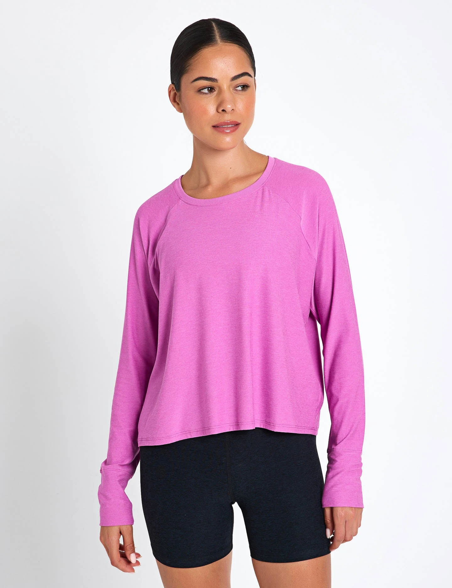 Beyond Yoga Featherweight Daydreamer Pullover - Sunset Violet Heather 3 Beyond Yoga Featherweight Daydreamer Pullover - Sunset Violet Heather