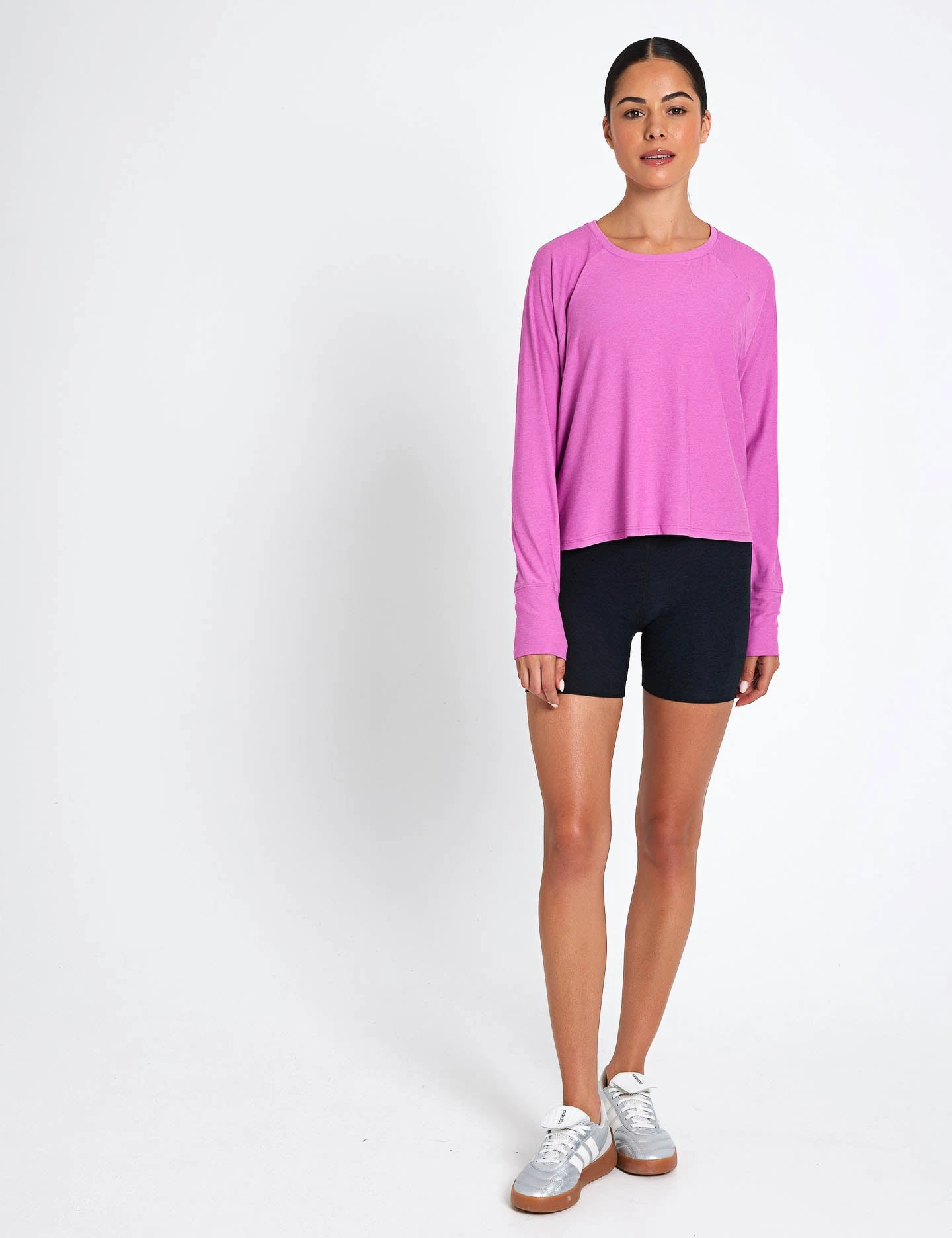 Beyond Yoga Featherweight Daydreamer Pullover - Sunset Violet Heather 6 Beyond Yoga Featherweight Daydreamer Pullover - Sunset Violet Heather - Image 4