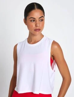 Beyond Yoga Featherweight Minimal Cropped Tank - Cloud White