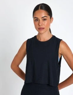 Beyond Yoga Featherweight Minimal Cropped Tank - Darkest Night