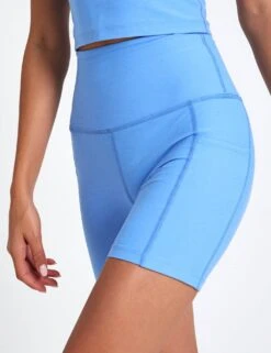 Beyond Yoga Spacedye Keep Pace 5" Pocket Short - Flower Blue Heather