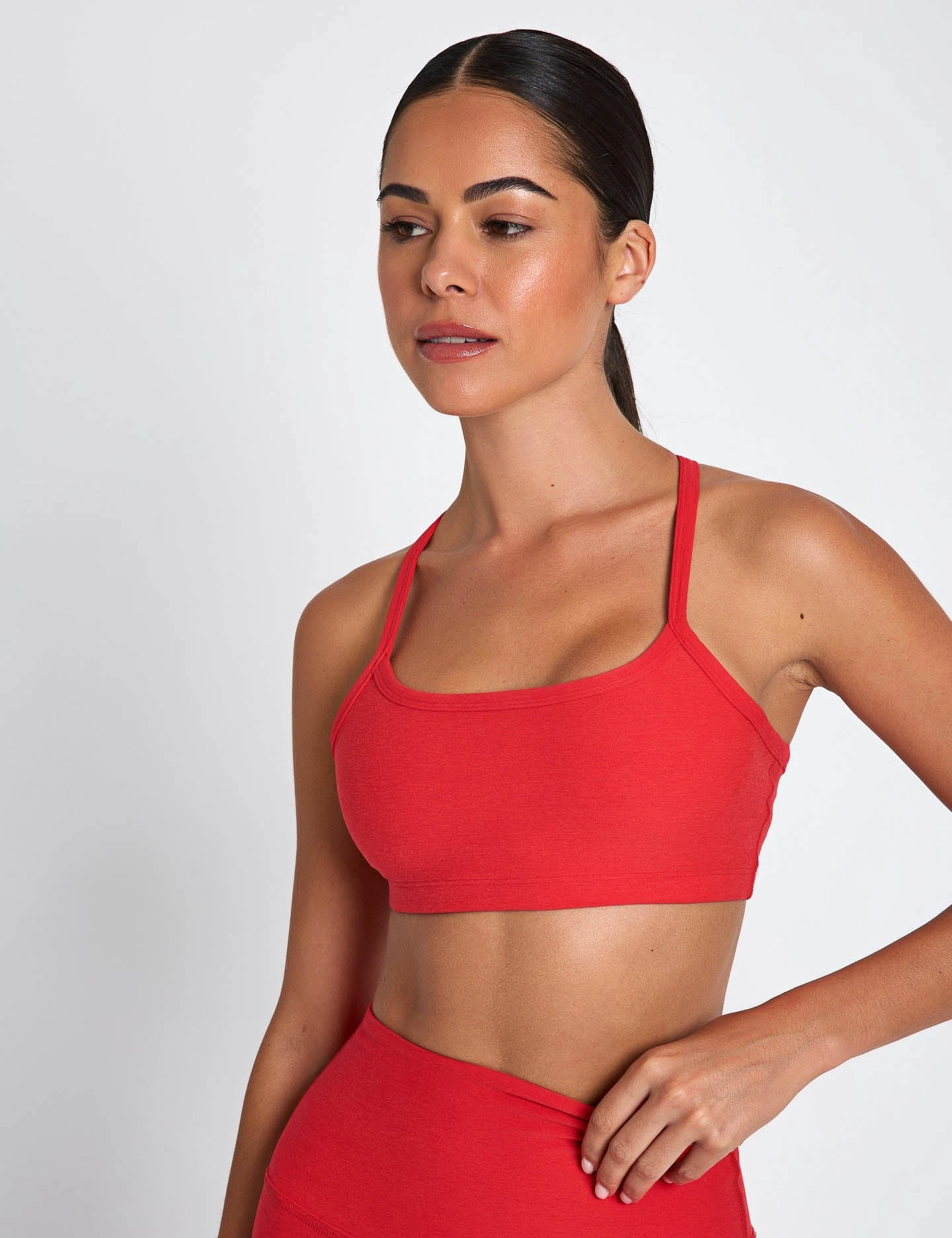 Beyond Yoga Spacedye Slim Racerback Bra - Candy Apple Red Heather 3 Beyond Yoga Spacedye Slim Racerback Bra - Candy Apple Red Heather
