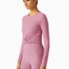 Beyond Yoga Featherweight Center Stage Cropped Long Sleeve Pullover - Pink Haze Heather 1 Beyond Yoga Featherweight Center Stage Cropped Long Sleeve Pullover - Pink Haze Heather -The Sports Edit Store beyond yoga featherweight center stage cropped ls pullover pink haze lwsd7917 1
